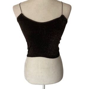 Free People Seamless Brami Black Sparkle Skinny Straps SZ XS/S NWOT